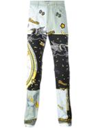 Versace 'astological' Print Jeans, Men's, Size: 32, Blue, Cotton/spandex/elastane