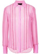 Andrea Bogosian Embroidered Shirt - Pink & Purple