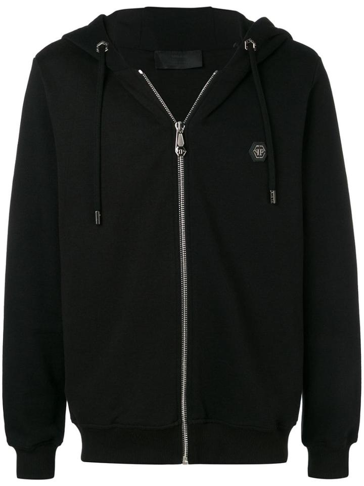 Philipp Plein Skull Print Zipped Hoodie - Black