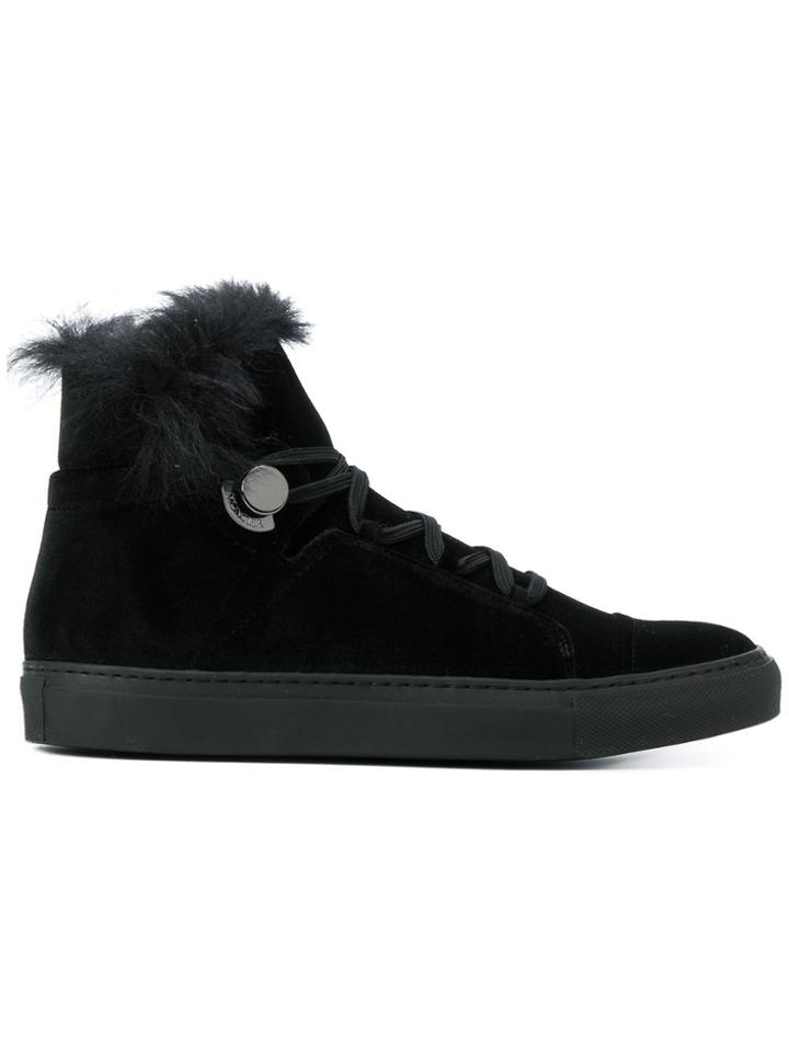 Moncler Hi-top Velvet Sneakers - Black