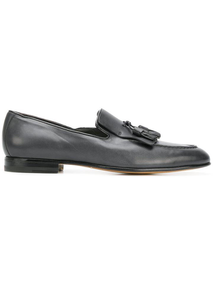 Santoni Fringed Loafers - Black