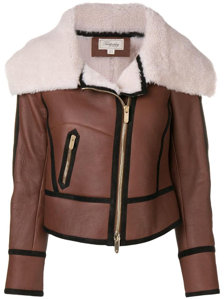 Temperley London Eileen Aviator Jacket - Brown