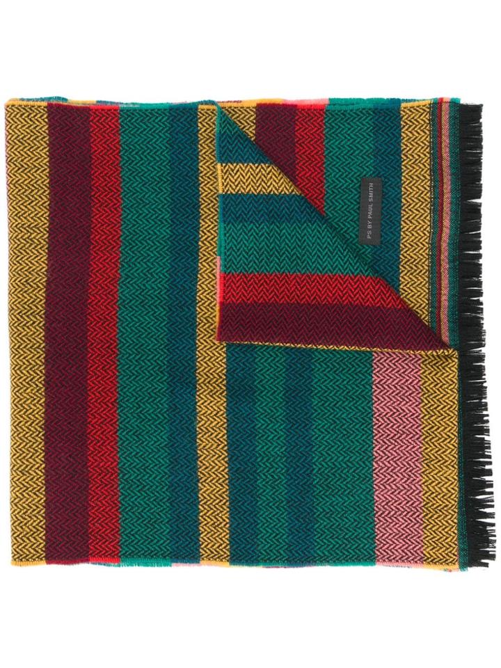 Ps By Paul Smith Striped Pattern Scarf - Multicolour