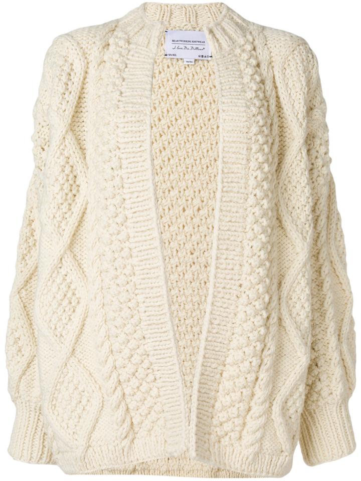I Love Mr Mittens Chunky Knit Cardi-coat - White