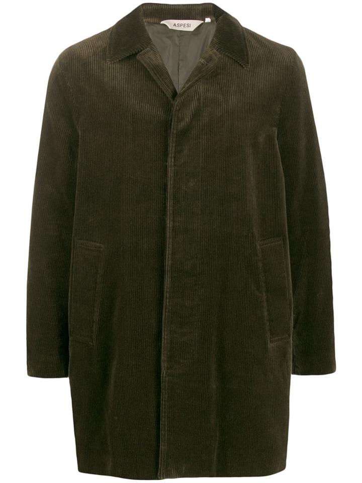 Aspesi Cordoroy Midi Coat - Green