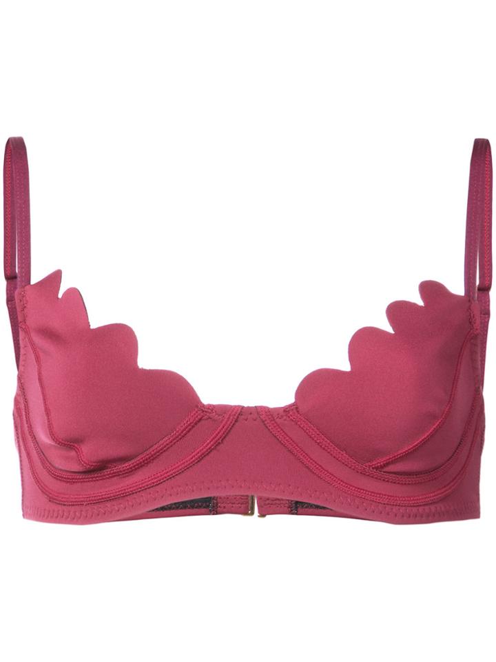 Cynthia Rowley Betty Scallop Bikini Top - Red