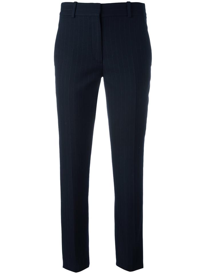 Victoria Beckham Pinstriped Tailored Trousers, Women's, Size: 6, Black, Cotton/polyester/cupro/wool