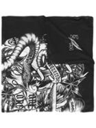 Dsquared2 - Tattoo Printed Scarf - Men - Modal - One Size, Black, Modal