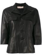 Marni - Button-up Jacket - Women - Lamb Skin - 42, Women's, Black, Lamb Skin