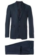 Etro Chalk Stripe Suit, Men's, Size: 52, Blue, Silk/acetate/viscose/wool