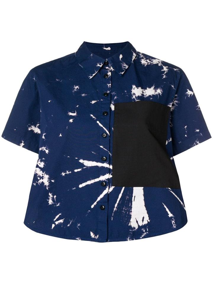Proenza Schouler Cropped Patterned Shirt - Blue