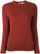 Brunello Cucinelli Drop Shoulder Jumper, Women's, Size: Small, Red, Cashmere/brass