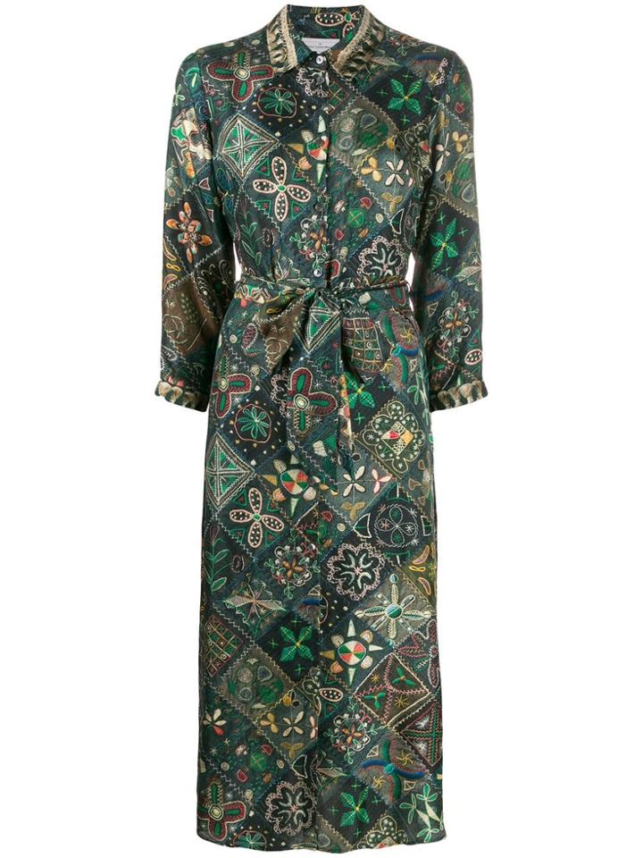 Pierre-louis Mascia Belted Shirt Dress - Green