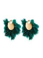 Katerina Makriyianni Feather Hoop Earrings - Green
