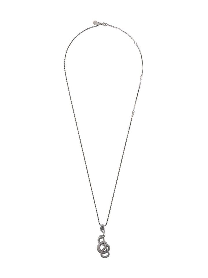 Nove25 Ouroboros Pendant Necklace - Silver