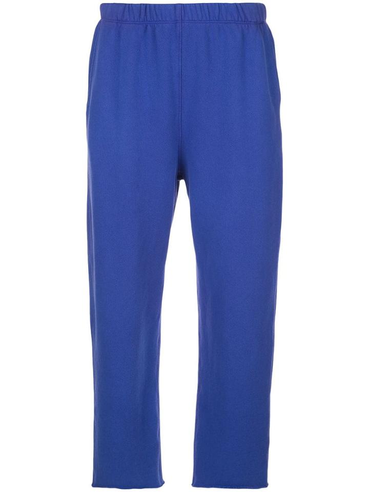 Raquel Allegra Cosmos Fleece Cropped Track Pants - Blue