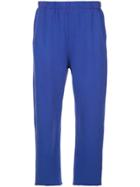 Raquel Allegra Cosmos Fleece Cropped Track Pants - Blue