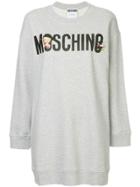 Moschino Logo Sweatshirt Dress - Grey