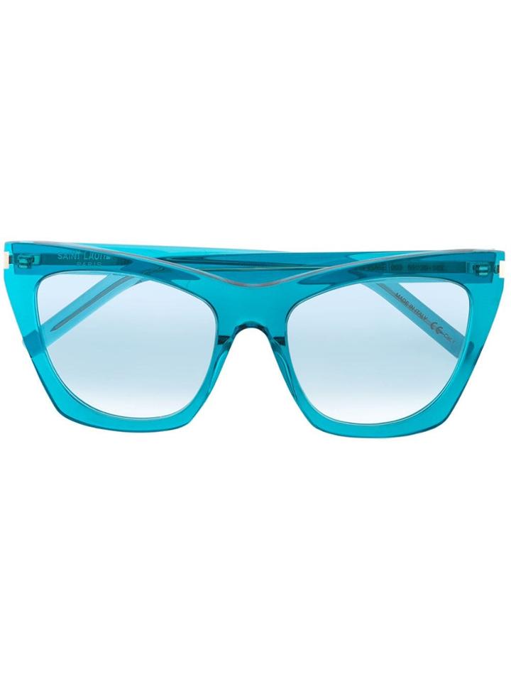 Saint Laurent Eyewear Cat Eye Frame Sunglasses - Blue
