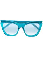 Saint Laurent Eyewear Cat Eye Frame Sunglasses - Blue