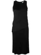 Dkny Draped Wrap Shirt Dress, Women's, Size: Small, Black, Silk/polyester/spandex/elastane/wool