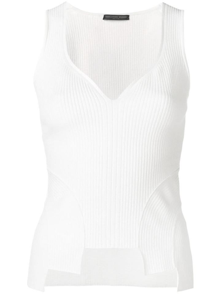 Alexander Mcqueen Ribbed Knit Vest - White