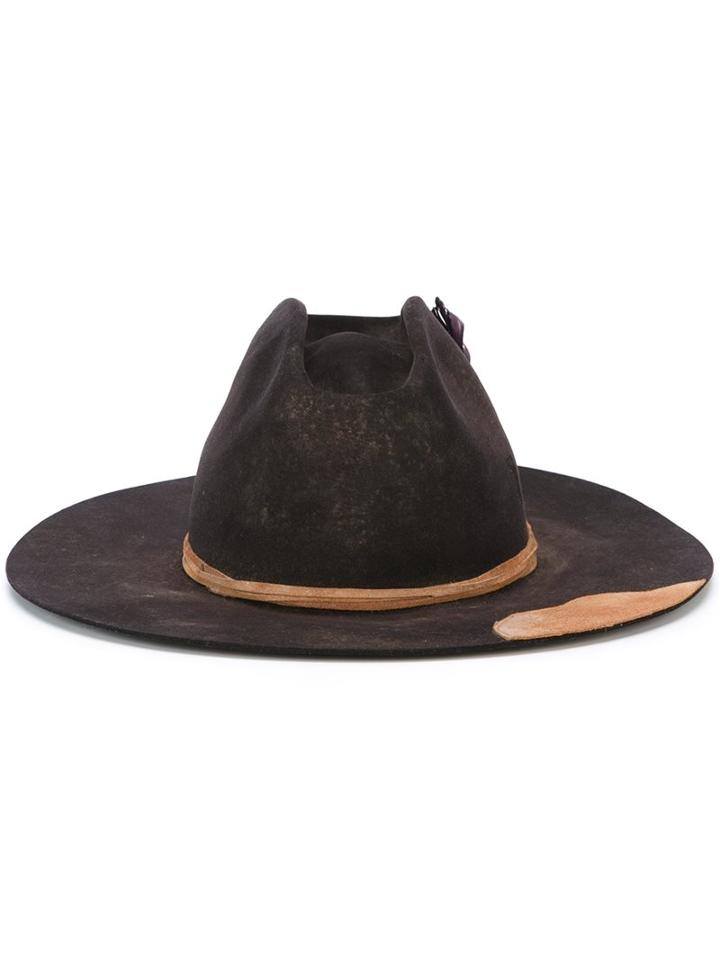 Nick Fouquet Feather Detailing Hat, Men's, Black, Wool Felt