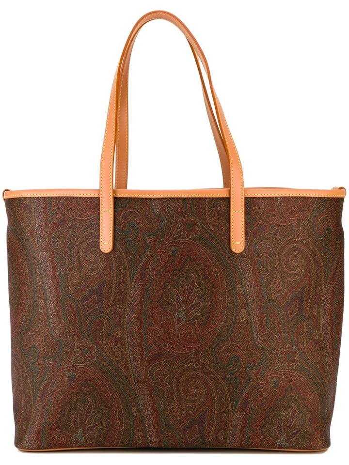 Etro Paisley Print Tote Bag, Women's, Brown