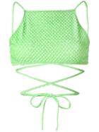 Ack - Embroidered Bikini - Women - Polyamide/cotton/spandex/elastane - M, Green, Polyamide/cotton/spandex/elastane