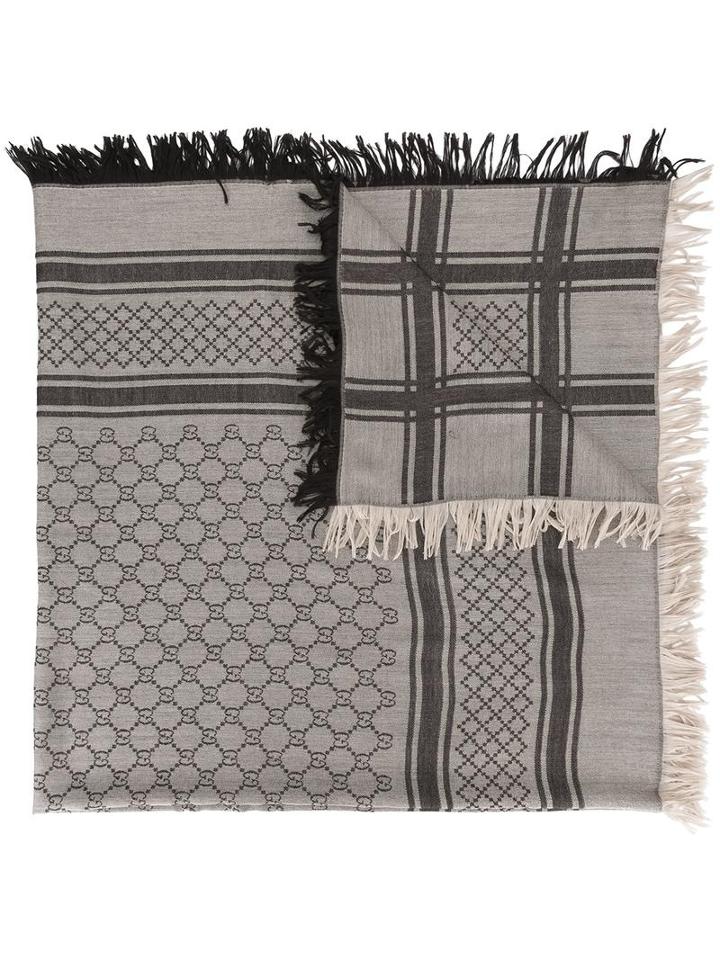 Gucci Gg Supreme Scarf, Women's, Nude/neutrals, Wool/silk