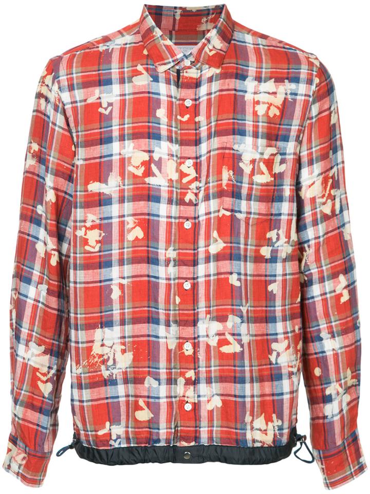 Sacai Checked Paint-splatter Shirt - Red