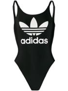 Adidas Contrast Logo Swimsuit - Black