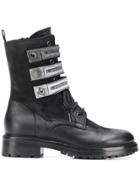Strategia Metallic Strap Boots - Black