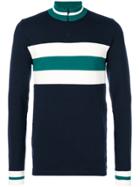 Fendi Striped Zipped Sweater - Blue