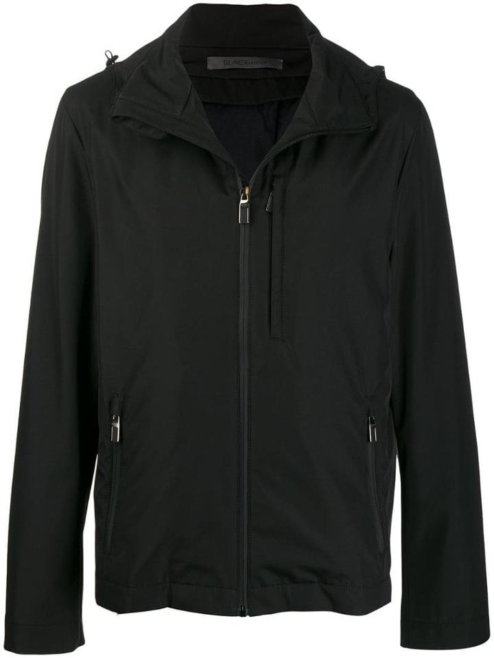 Canali Hooded Zip-up Jacket - Black