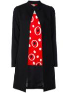 Herno Open Coat, Women's, Size: 42, Black, Wool/spandex/elastane/silk