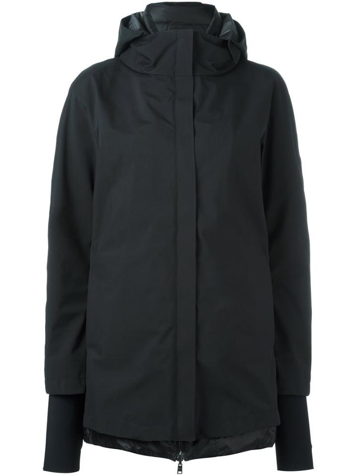 Herno Hooded Coat, Women's, Size: 48, Black, Polyester/fluoropolymer