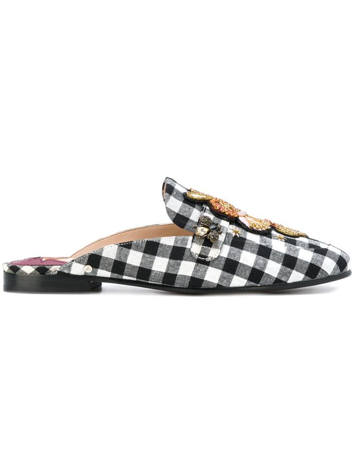Sam Edelman Pemberley Embellished Vichy Mules - Black