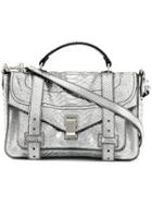Proenza Schouler Embossed Python Ps1+ Medium Bag - Metallic
