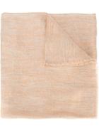 Brunello Cucinelli Frayed Edge Scarf, Women's, Nude/neutrals, Linen/flax/polyester/silk/polyamide