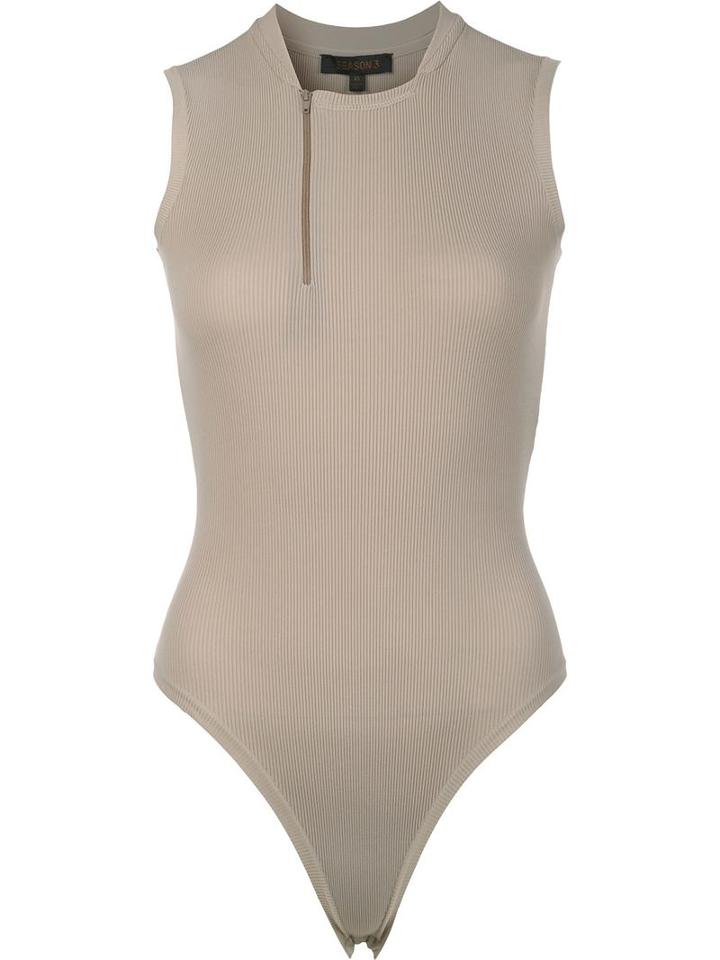 Yeezy Season 3 Sleeveless Bodysuit, Women's, Size: Medium, Nude/neutrals, Polyamide