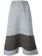 Issey Miyake Cauliflower Ribbed Drop-crotch Cropped Trousers, Women's, Grey, Polyester/polyurethane