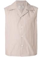 Necessity Sense Striped Sleeveless Shirt - Brown