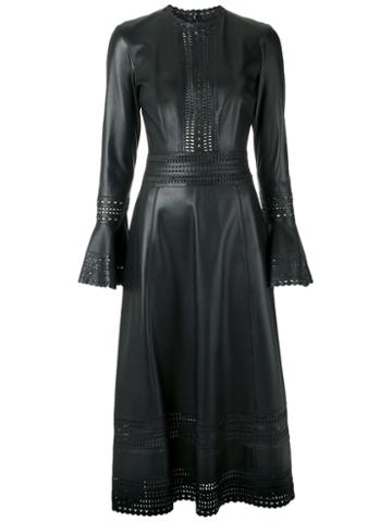 Talie Nk Leather Midi Dress, Women's, Size: 38, Black, Leather