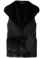 Twin-set Fitted Fur Gilet - Black