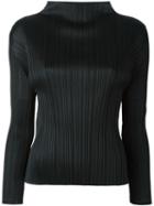 Pleats Please By Issey Miyake Pleated Funnel Neck Top