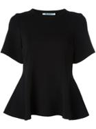 T By Alexander Wang Flared Neoprene Top, Women's, Size: Medium, Black, Cotton/polyester/spandex/elastane/rayon
