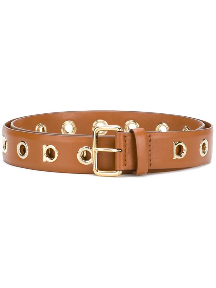 Salvatore Ferragamo Eyelets Belt - Brown