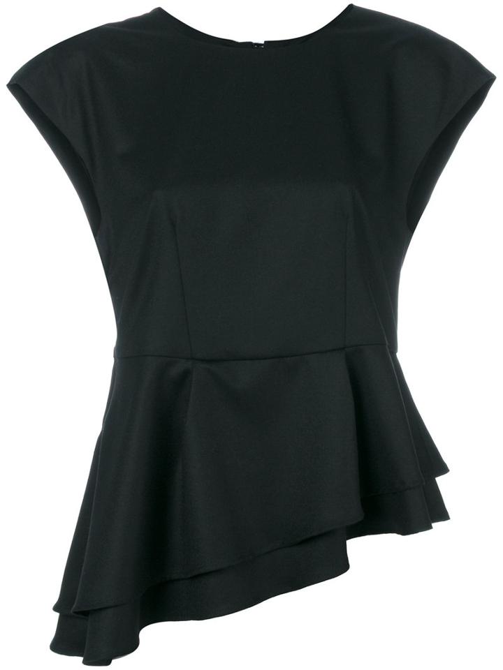 Carven - Asymmetric Top - Women - Virgin Wool - 36, Black, Virgin Wool