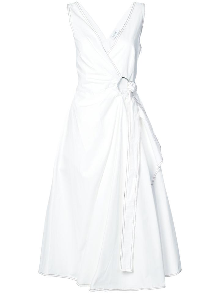 Derek Lam 10 Crosby Wrap Dress With Pleating - White